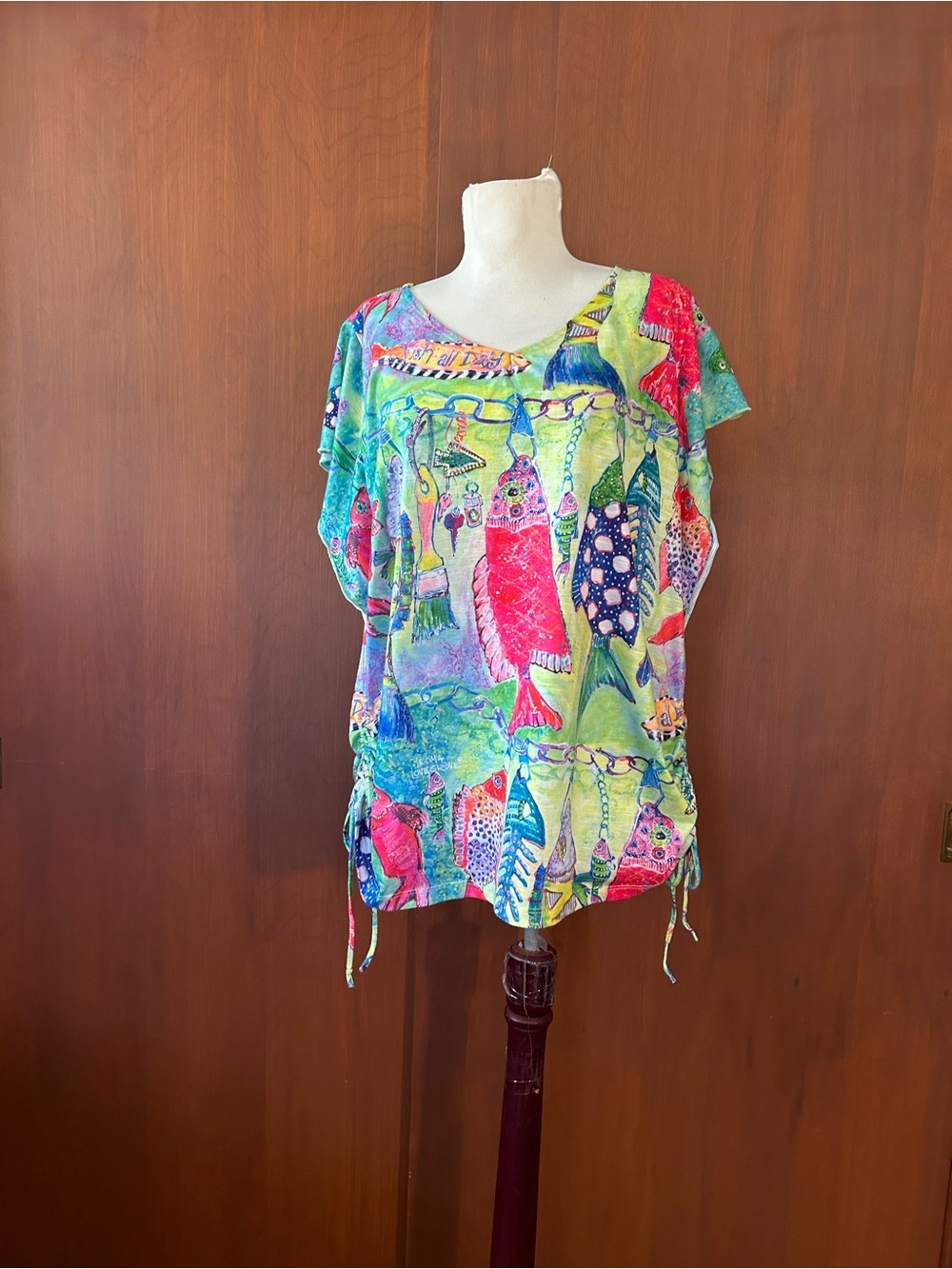 Leona Lovegrove Vibrant Fish Print Top